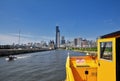 View of a skyline of Chicago from water taxi.