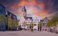 View of the Skyline Market square in the center of Jena in thuringia Royalty Free Stock Photo