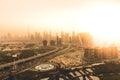 View of the skyline at sunset Dubai - UAE Royalty Free Stock Photo