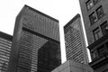 View of skyscraper in black and white. Downtown Toronto in Ontario Royalty Free Stock Photo