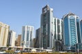 View of skyscrapers from Al Majaz Waterfront in Sharjah, UAE Royalty Free Stock Photo