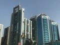 View of skyscrapers from Al Majaz Waterfront in Sharjah, UAE Royalty Free Stock Photo