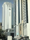 View of skyscrapers from Al Majaz Waterfront in Sharjah, UAE Royalty Free Stock Photo