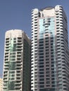 View of skyscrapers from Al Majaz Waterfront in Sharjah, UAE Royalty Free Stock Photo