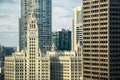 Chicago Skyscrapers Wrigley Building Clock Tower Royalty Free Stock Photo