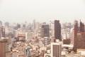 View of the skyscrapers of the big city background