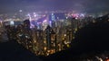 View of the skyscrapers of evening Hong Kong