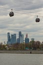 View of the skyscrapers of the Moscow City business center.