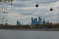 View of the skyscrapers of the Moscow City business center.