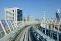 View of the skytrain line to Odaiba island, Toyko