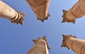 View Skyward of Columns in Temple of Artemis Royalty Free Stock Photo