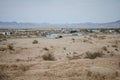 SLAB CITY, CA: View of Slab City, a lawless community out in the California desert with residents who live off