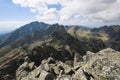 view from Slavkovsky stit, High Tatras, Vysoke Tatry, Slovakia Royalty Free Stock Photo