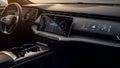 Modern Car Interior Dashboard with Digital Displays Infotainment System Royalty Free Stock Photo