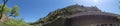 Arizona, Slide Rock Park, A view of the Slide Rock Bidge with a mountain behind it