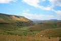 SUNLIGHT ON TOP OF MOUNTAIN IN THE DRAKENSBERG RANGE IN SOUTH AFRICA Royalty Free Stock Photo