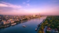 A view of Slovakia\'s capital Bratislava and the Danube River from above Royalty Free Stock Photo