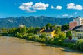 View of a small Alpine city of Villach, Austria