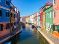 View of a small channel at Island Burano Venice