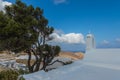 View of the small Church of Panagia Paleokastritsa , Ios Island, Greece Royalty Free Stock Photo