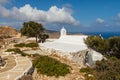 View of the small Church of Panagia Paleokastritsa , Ios Island, Greece Royalty Free Stock Photo