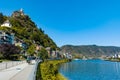 View on small German town located in Mosel river valley, quality wine regio in Germany Royalty Free Stock Photo