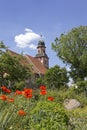 View of the small half-timbered church in Raben Royalty Free Stock Photo