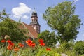 View of the small half-timbered church in Raben Royalty Free Stock Photo