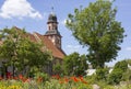 View of the small half-timbered church in Raben Royalty Free Stock Photo