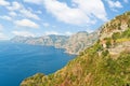 View of small house in mountains by sea Royalty Free Stock Photo