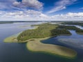 View of small islands on the lake in Masuria and Podlasie distri