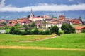 View of small italian apline village, natural summer landscape