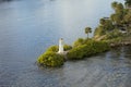 View of the small lighthouse at the end of Harbour Island in Tampa, Florida Royalty Free Stock Photo