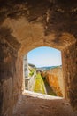 View from small loophole on the La Mola fortress