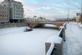 Bridge over the bypass canal in Moscow Royalty Free Stock Photo