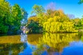 View of a small pond in the Saint Stephen's Green park in Dublin, Ireland Royalty Free Stock Photo