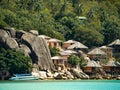 View of small resort huts on the shore. Holiday in Thailand, Koh Tao.