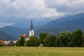 View of small rural church in Slovenia Royalty Free Stock Photo