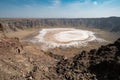 View on the small salt lake in the crater of Al-Wahbah in Makkah Province, Saudi Arabia