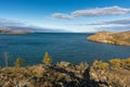 View of Small Sea Strait on Lake Baikal on autumn day, Joy Bay Royalty Free Stock Photo