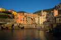 Tellaro at sunset, near Lerici, Spezia, Liguria,Italy. Royalty Free Stock Photo