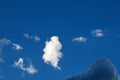 SMALL SOFT WHITE CLOUDS DRIFTING IN A BLUE SKY Royalty Free Stock Photo