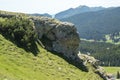 View of the small Sphinx, in Carpathian Mountains,  Bucegi Natural Park, Romania Royalty Free Stock Photo