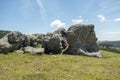 View of the small Sphinx, in Carpathian Mountains,  Bucegi Natural Park, Romania Royalty Free Stock Photo