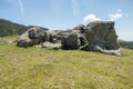 View of the small Sphinx, in Carpathian Mountains,  Bucegi Natural Park, Romania Royalty Free Stock Photo
