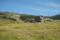 View of the small Sphinx, in Carpathian Mountains,  Bucegi Natural Park, Romania Royalty Free Stock Photo