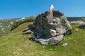 View of the small Sphinx, in Carpathian Mountains,  Bucegi Natural Park, Romania Royalty Free Stock Photo