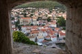 View from a small stone window lovrijenac fortress Royalty Free Stock Photo