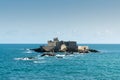 View of the small tidal island of Grand Be in the English Channel by Saint-Malo