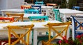 Coloured chairs in Marzamemi, Sicily